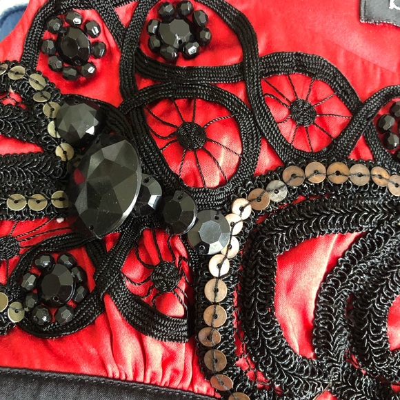 Bebe beaded red silk top XS - Picture 6 of 7